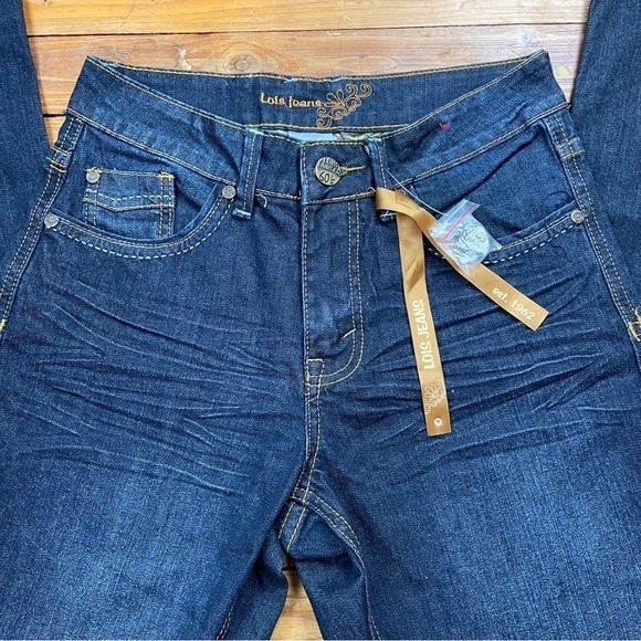 Loïs Julianne jeans boot cut straight dark blue 60’s style high rise waisted 27 - Picture 9 of 15